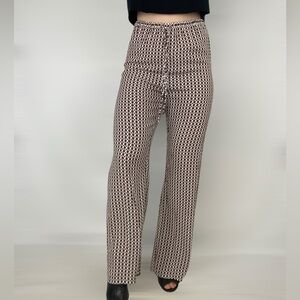 DISSH Geo Drawstring Trouser Pant Wide Leg High Rise Lined Full Length Size‎ 6